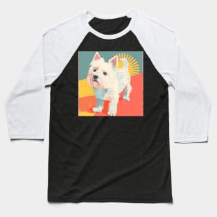 Retro West Highland White Terrier: Pastel Pup Revival Baseball T-Shirt